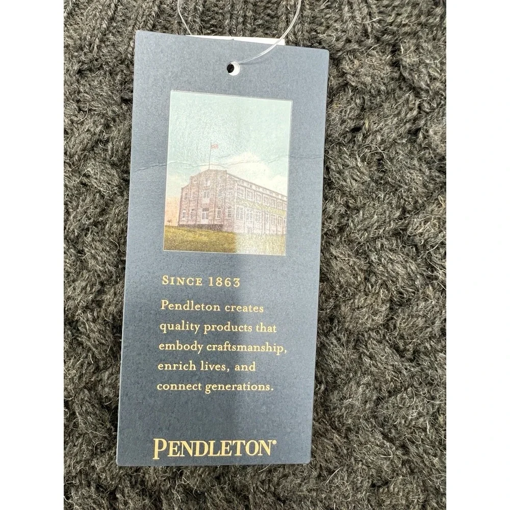 NEW‎ Pendleton 100% Wool Fisherman Sweater Cable Knit Men's 2XL Dark Green